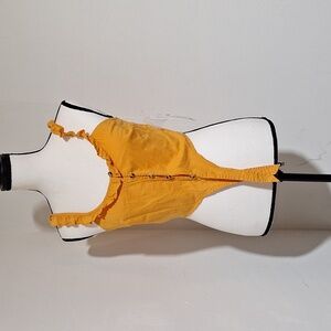 Sisstrevolution Orange Crop Haute Times WVN Button/Tie Front Tank S